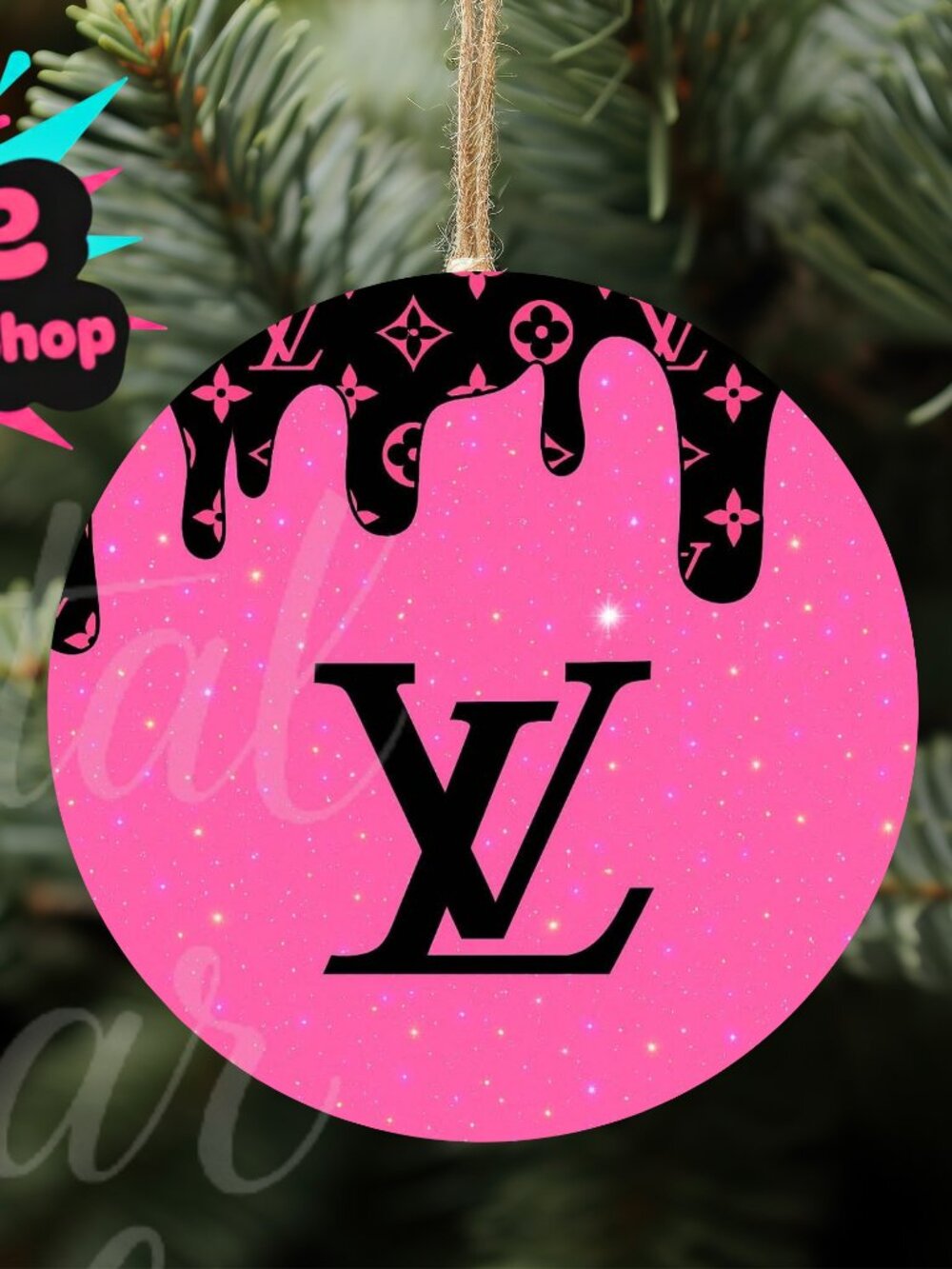LV 3" Wood Ornament
